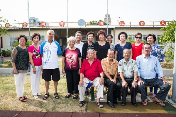 Retired elderly people gathered to keep each other company